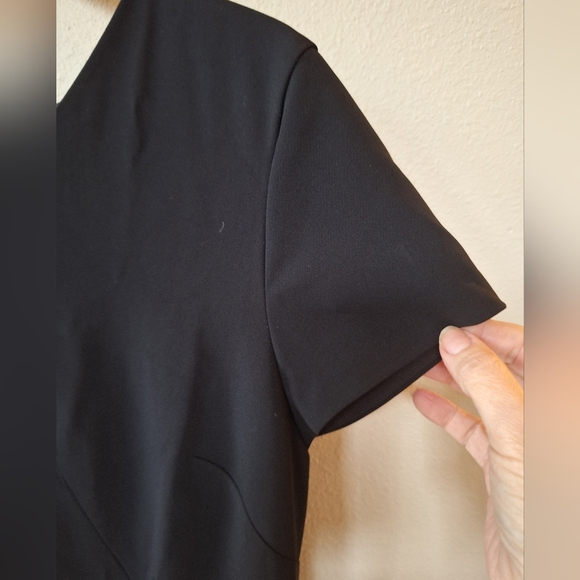 NWT Talbots Womens Short/Cap Sleeve Knee-length Zip Black Dress Size 16 - Picture 3 of 8